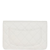 Chanel Wallet On Chain WOC White Caviar Pink and Silver Hardware