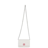 Chanel Wallet On Chain WOC White Caviar Pink and Silver Hardware