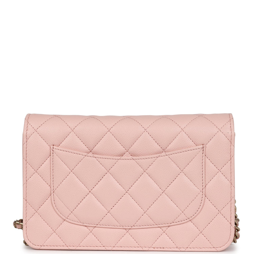 Chanel Wallet On Chain WOC Light Pink Caviar Light Gold Hardware