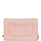 Chanel Wallet On Chain WOC Light Pink Caviar Light Gold Hardware