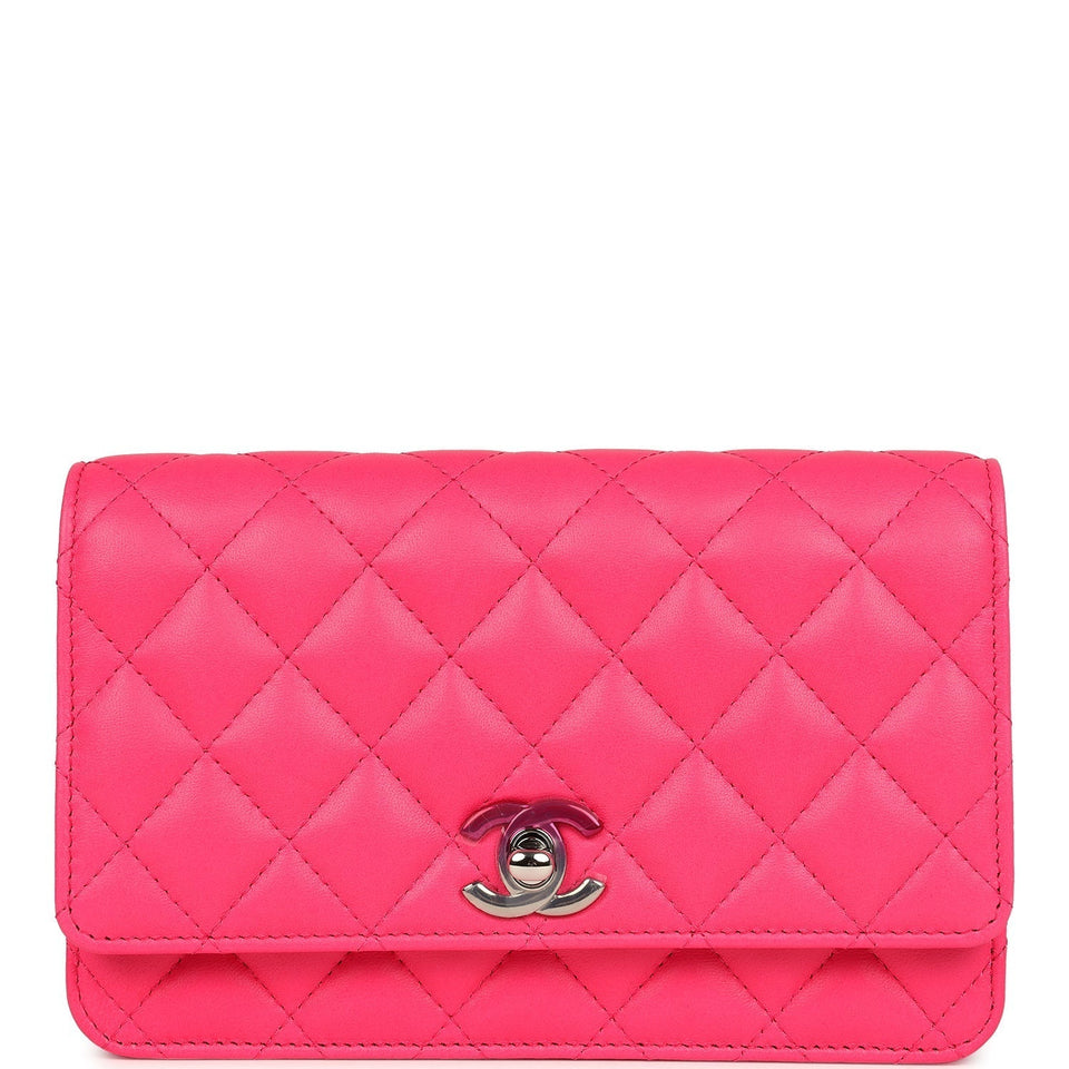 Chanel Wallet on Chain WOC Hot Pink Lambskin Ombre Mixed Metal Hardware