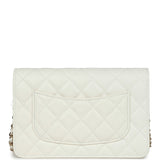 Chanel Classic Wallet on Chain WOC Bow White Caviar Gold Hardware