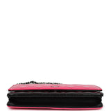 Chanel Classic Wallet On Chain WOC Pink & Black Patent Leather Silver Hardware