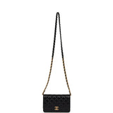 Chanel Wallet On Chain WOC Black Lambskin Brushed Gold Hardware