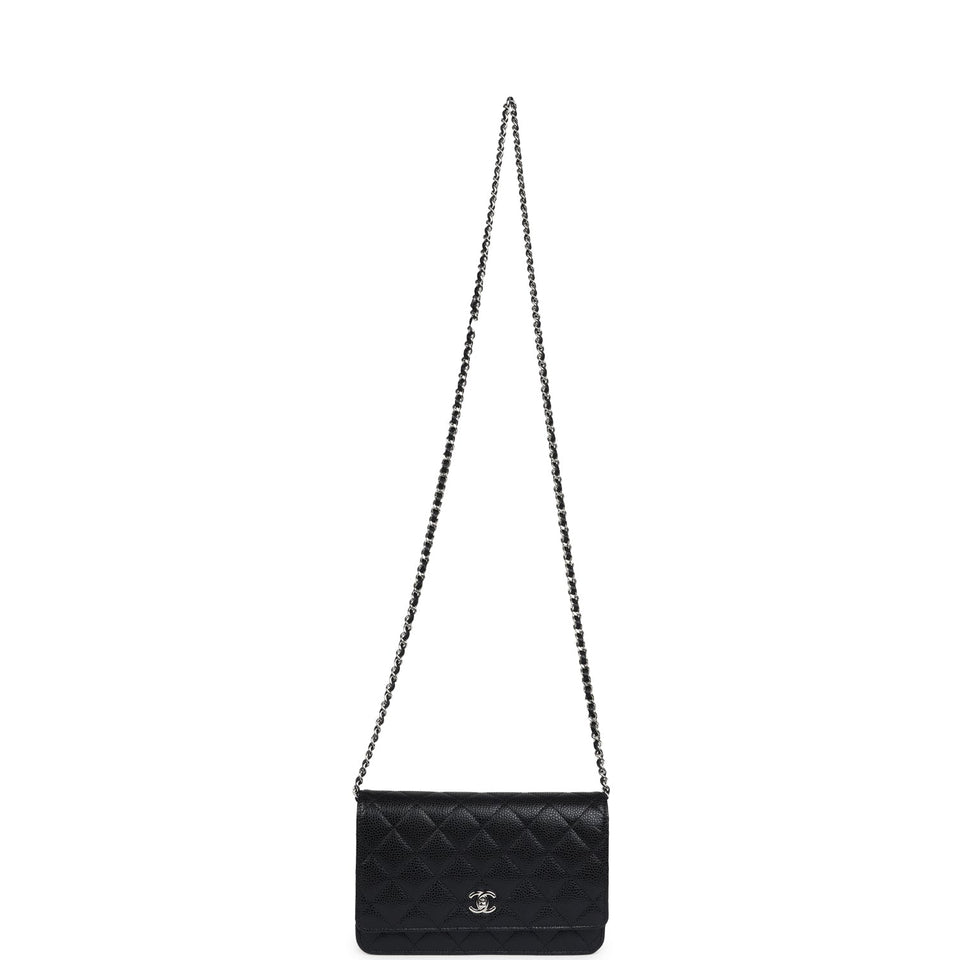 Chanel Wallet On Chain WOC Black Caviar Silver Hardware