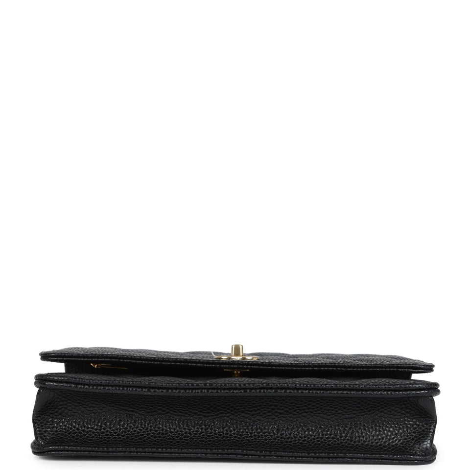 Chanel Wallet On Chain WOC Black Caviar Gold Hardware