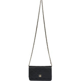 Chanel Wallet On Chain WOC Black Caviar Gold Hardware