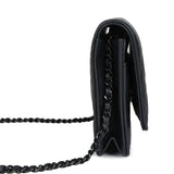 Chanel Classic Wallet On Chain WOC SO Black Iridescent Lambskin Black Hardware