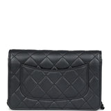 Chanel Classic Wallet On Chain WOC SO Black Iridescent Lambskin Black Hardware