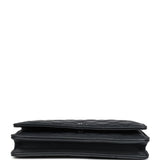 Chanel Classic Wallet On Chain WOC SO Black Iridescent Lambskin Black Hardware