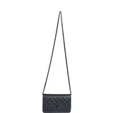 Chanel Classic Wallet On Chain WOC SO Black Iridescent Lambskin Black Hardware