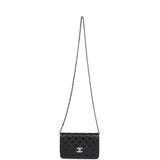 Chanel Wallet On Chain WOC Black Shiny Caviar Light Gold Hardware