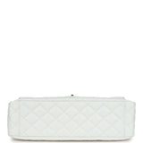 Chanel XXL Flap Bag White Shiny Caviar Light Gold Hardware