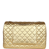 Chanel XXL Flap Bag Gold Metallic Lambskin Silver Hardware