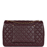 Chanel XXL Classic Single Flap Bag Burgundy Shiny Caviar Antique Gold Hardware