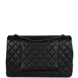 Chanel XXL Classic Single Flap Bag SO Black Shiny Caviar Ruthenium Hardware