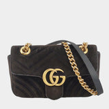 Gucci Marmont Mini Black Velvet Camera Bag