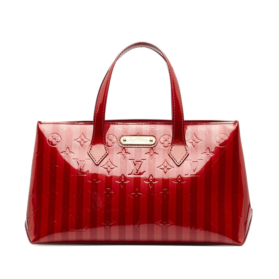 Louis Vuitton Monogram Vernis Rayures Wilshire PM HandBag