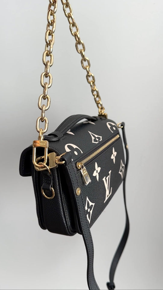 Louis Vuitton Black Monogram Empreinte Pochette Metis East West