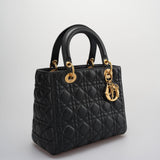 Christian Dior Black Medium Lambskin Leather with Gold Hardware from 2017