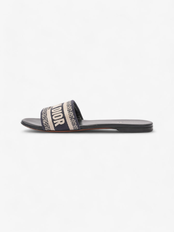 Christian Dior DWAY Slides Navy / Beige  Canvas EU 39 UK 6
