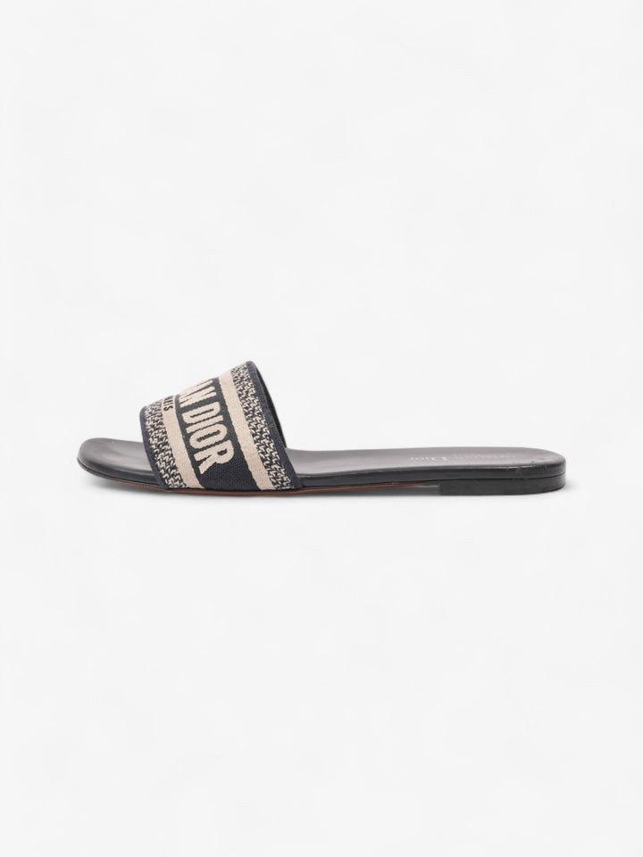 Christian Dior DWAY Slides Navy / Beige  Canvas EU 39 UK 6