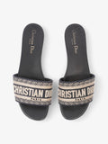 Christian Dior DWAY Slides Navy / Beige  Canvas EU 39 UK 6