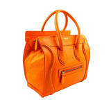 Micro Luggage Leather Handbag Orange