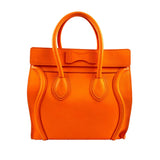 Micro Luggage Leather Handbag Orange