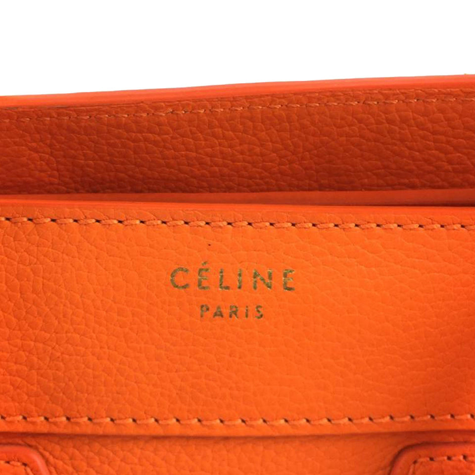 Micro Luggage Leather Handbag Orange