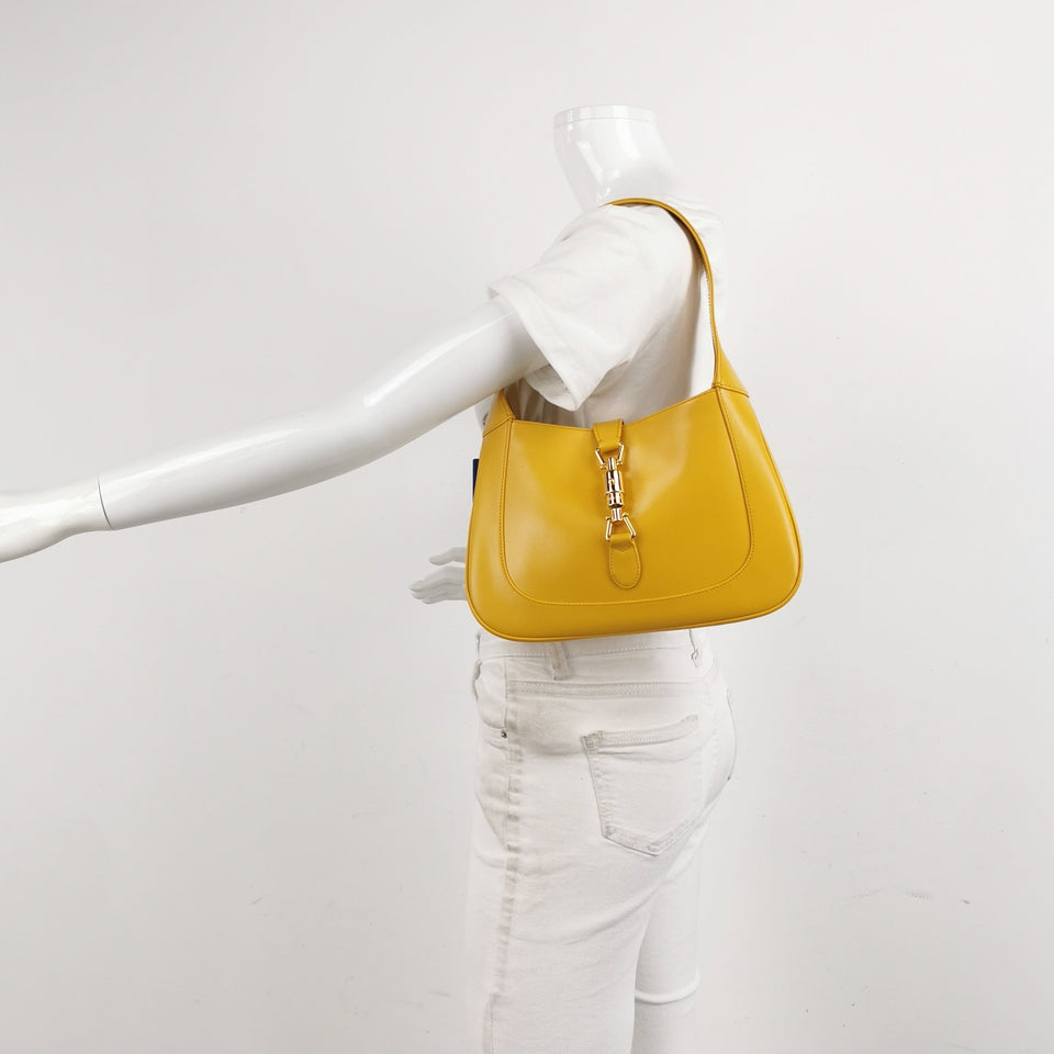 Gucci Jackie 1961 Yellow Leather Bag Small Shoulder Bag With Strap