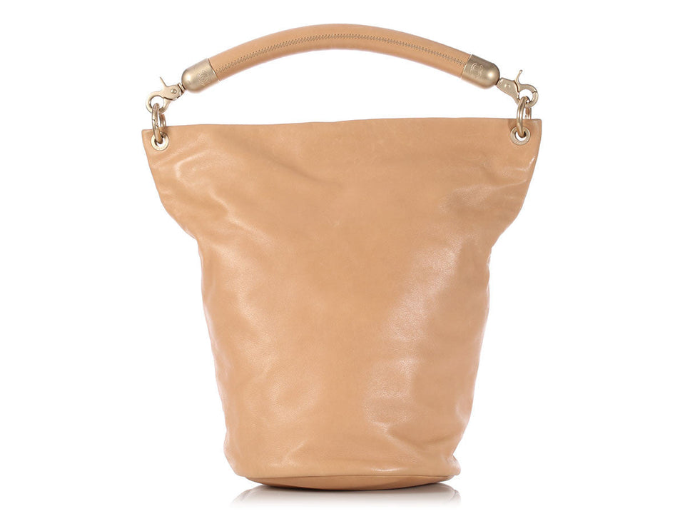 Chanel Tall Tan Bucket Bag