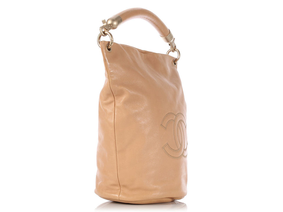 Chanel Tall Tan Bucket Bag