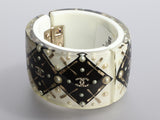 Chanel Two-Tone Resin and Crystal Coco Brasserie CC Fork Bracelet