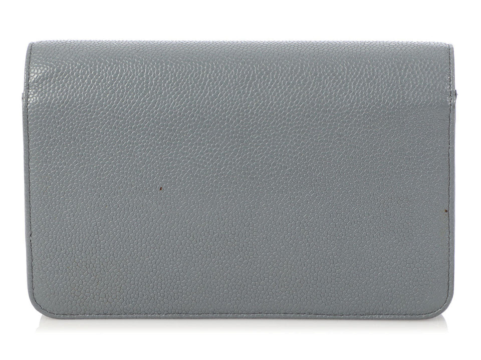 Chanel Gray Caviar Timeless Wallet on a Chain WOC