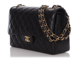 Chanel Jumbo Black Quilted Caviar Classic Double Flap