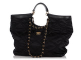Chanel Maxi Black Nylon Shopping Tote