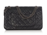 Chanel Black Quilted Distressed Calfskin 2.55 Reissue 227