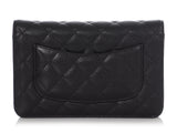 Chanel Black Quilted Caviar Wallet on Chain WOC
