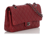 Chanel Medium/Large Red Quilted Caviar Classic Double Flap
