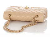 Chanel Medium/Large Beige Quilted Caviar Classic Double Flap