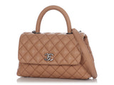 Chanel Caramel Quilted Caviar Mini Coco Handle