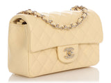Chanel Mini Light Yellow Quilted Calfskin Classic