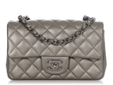 Chanel Mini Ruthenium Quilted Lambskin Rectangular Classic