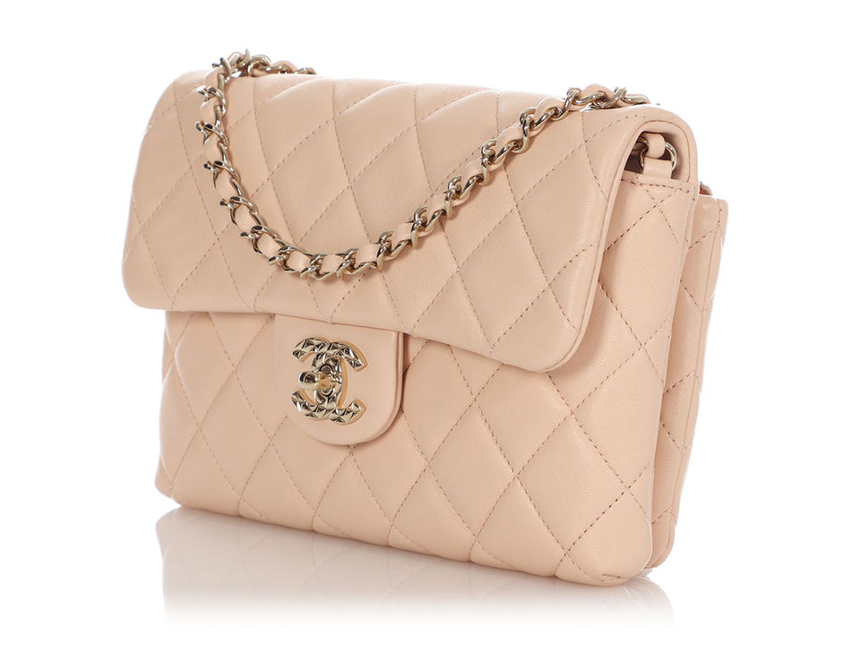 Chanel Light Beige Quilted Lambskin Crossbody Flap