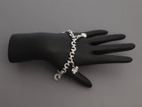 Chanel 18K White Gold Diamond Logo Charm Bracelet