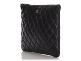 Chanel Medium Black Quilted Lambskin Classic O Case