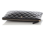 Chanel Medium Black Quilted Lambskin Classic O Case