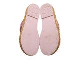 Chanel Pink Tweed and Jute Thong Sandals