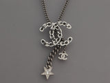 Chanel Logo Necklace & Pierced Earrings Set